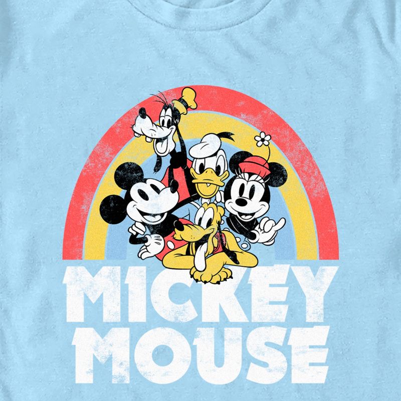 Men's Mickey & Friends Distressed Rainbow Friends T-Shirt, 2 of 5