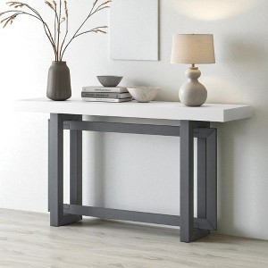 Mshliw Pine Veneer Entryway Console Table with Thick Legs and Triple Rectangle Base, Dining Table, 59.1" Long Sofa Table for Hallway or Living Room - 1 of 4