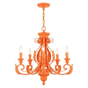 Livex Lighting Valencia 5 - Light Chandelier in  Shiny Orange - 1 of 1