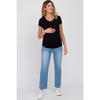 PinkBlush Black Basic Short Sleeve Maternity Fitted Top - 4 of 4