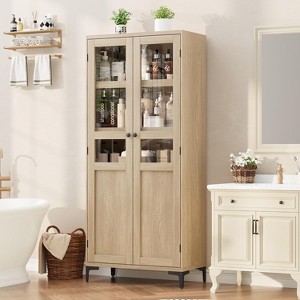 63 Inch Tall Storage Cabinet, Kitchen Pantry 5 Tier Bathroom Cabinet with 2 Doors Adjustable Shelves for Kitchen, Dining Room, Bathroom - 1 of 4