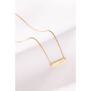 Tiny Tags 14K Gold Ion Plated Love Bar Chain Necklace - Gold - 1 of 3