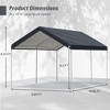 Aoodor 20 x 10 FT. Portable Vehicle Carport Party Canopy Tent Boat Shelter Cover, Heavy Duty Metal Frame - 4 of 4