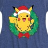 Girls' Pokémon Pikachu Lights Wreath Fit & Flair Cap Sleeve Graphic Dress - Heather Navy - Medium - 2 of 4