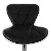 Elama 2 Piece Tufted Faux Leather Adjustable Bar Stool in Black with Chrome Trim and Base - 3 of 4