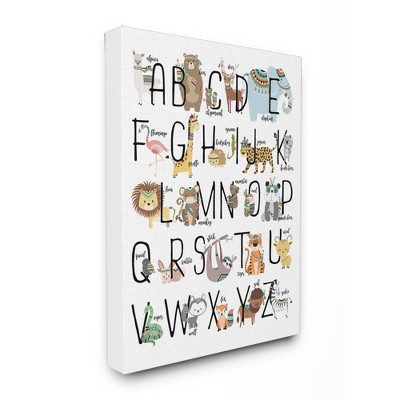 24"x1.5"x30" Boho Animal Abc's Oversized Stretched Canvas Wall Art - Stupell Industries