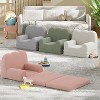 GustoWave Kids Couch, 2-in-1 Toddler Couch Fold Out, Convertible Sofa to Lounger with Wave Design, Foam Kids Chair - 2 of 4