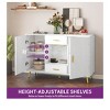 Kitchen Accent Buffet Sideboard Coffee Bar Cabinet Storage With 2 Drawers 2 Doors Adjustable Shelves For Kitchen Living Room - 2 of 4