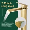 Cobbe Bathroom Vessel Sink Faucet Single Handle with Waterfall Spout and Pop-Up Drain Single-Hole Installation Brushed Gold - 4 of 4