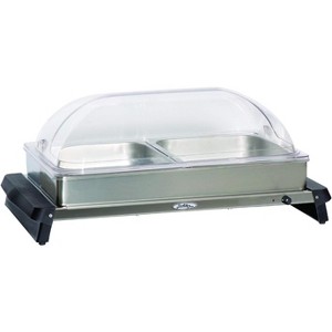 Broil King Professional Double Buffet Server w/ Stainless Base & Rolltop Lid - NBS-2RT - 1 of 1
