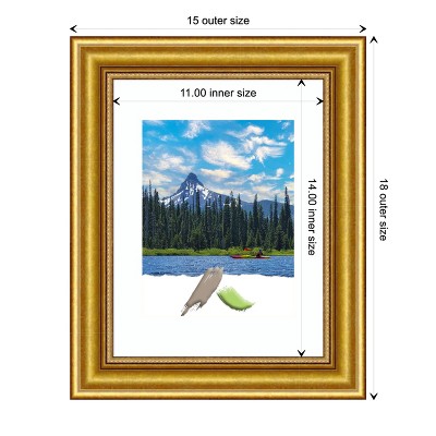 Townhouse Gold Antiqued Wood Poster Frame 17.88" x 14.88"