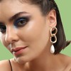 SOHI Women's California Gold Party Pearls Drop Earring - 3 of 4