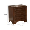 Royal Hampton Wooden Night Stand With 3 Drawers In Cherry Brown - 3 of 4