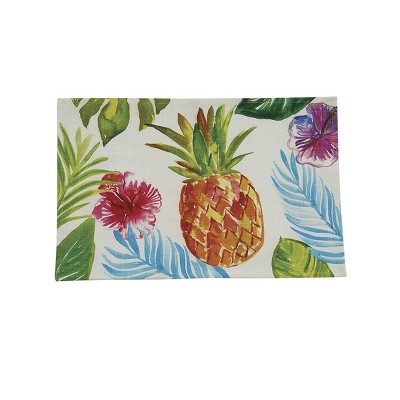 WH 2 Tapestry Kitchen Placemats,13"x19" PINEAPPLE,HOME SUMMER TROPICAL FRUITS 