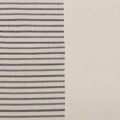 84" Black and Off-White Striped Blackout Polyester Curtain Panel