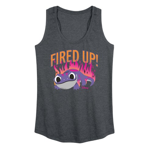 Women's - Frozen 2 - Fired Up Bruni the Salamander Graphic Racerback Tank - image 1 of 4