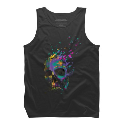 Men's Design By Humans Defragged Colorful Skull By DBHOriginals Tank Top