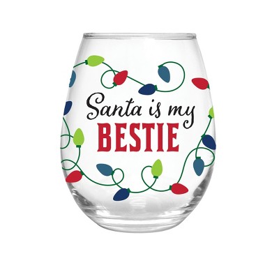 Stemless Wine Glass w/ Box, 17 oz, Christmas Heritage