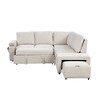 VYNXARIA L-shaped Padded Modular Sofa with Storage Space,Cup Holders on the Armrests, Suitable for Living Rooms, Offices, and Apartments - 3 of 4
