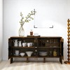 60" Mid Century Modern Sideboard Buffet Cabinet, TV Media Console with Geometric Pattern & Adjustable Shelves for Kitchen,Storage Cabinet - 2 of 4