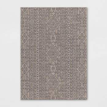 Outlined Geo Pattern Outdoor Rug Neutral - Threshold™