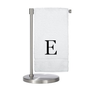 BC BARE COTTON Monogrammed Bath Towel, Personalized Gift, Set of 2 - White - Black Block - 1 of 4