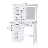 INFURNIC Vanity Tables 5 Drawer Dressing Table with Hidden Mirror and Storage Organizer for Bedrooms, White, 31.5"*14.96"*49.21" - 3 of 4