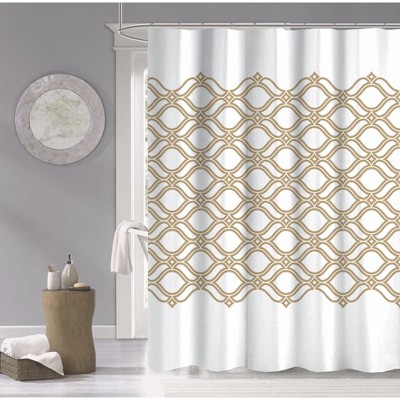 Dainty Home 3D Printed Textured 100% Cotton Shower Curtain