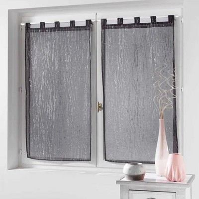 White Adjustable Aluminum Café Curtain Rod Set with Brackets