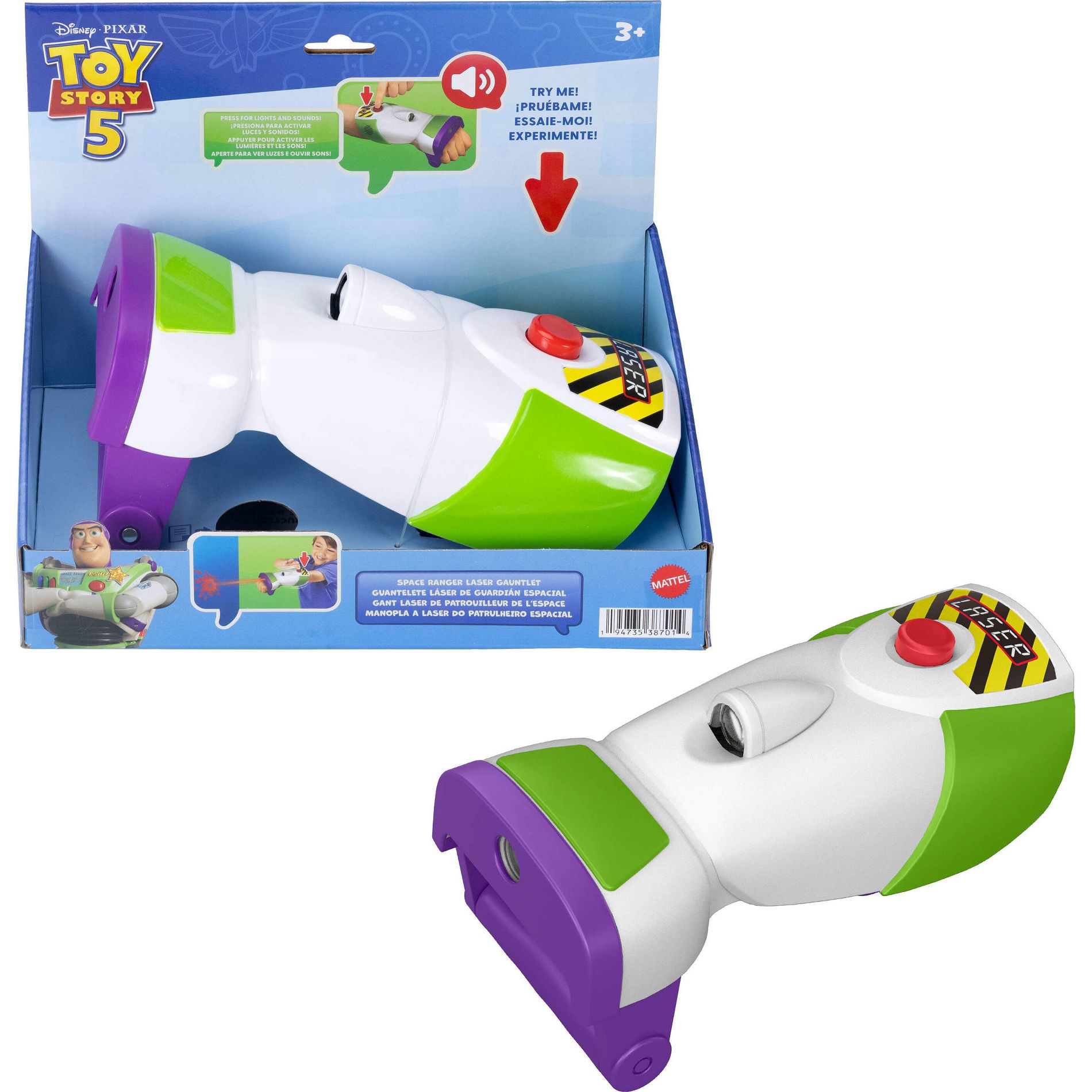 Disney and Pixar Toy Story 5 Space Ranger Laser Gauntlet Buzz Lightyear Roleplay Item with 35+ Lights and Sounds