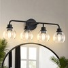 DORESshop 26 in. 4-Light Black Bathroom Vanity Light with Clear Globe Shades, Modern Wall Fixture for Bathrooms, Hallways - 4 of 4