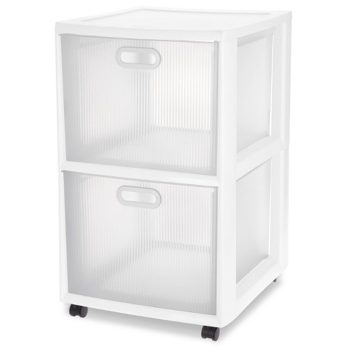 3-Tier Drawer Plastic Storage Cart with Wheels, Rolling Storage Containers with Drawers, Plastic Drawer Organizer Cart on Wheels, Narrow Cabinet