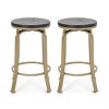 2pcs Modern Industrial Swivel Function Counterstools with Faux Wood for Kitchen Counters-Christopher Knight Home - 2 of 4