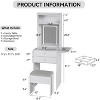 ELECWISH Vanity Tables, Vanity Desk Set with Mirror and Lights, Makeup Table with Drawer, Storage Chair, and Fold-up Panel for Small Space Bedroom - 4 of 4