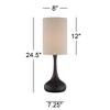 360 Lighting Droplet 24 1/2" High Mid Century Modern Table Lamp Brown Espresso Bronze Finish Metal Single Tan Cylinder Shade Living Room Bedroom - 3 of 4