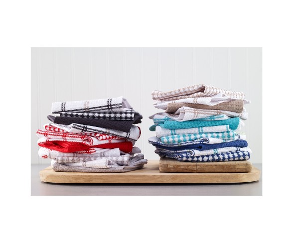 8pc Blue Flat Waffle Kitchen Dish Cloth 12"x13" - T-Fal&#174;