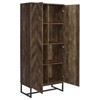Coaster Carolyn Farmhouse 2 Door Wood Tall Cabinet Rustic Oak/Gunmetal - 3 of 4