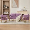 Okak Modern Teddy Fleece Upholstered Back Armchair with Gold Metal Frame,Leisure Reception Chair for Living Rooms,Relaxation Areas - 4 of 4
