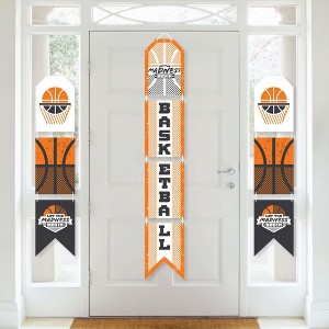Big Dot of Happiness Basketball - Let The Madness Begin - Hanging Vertical Paper Door Banners - College Basketball Wall Decor Kit - Indoor Door Decor - 1 of 4