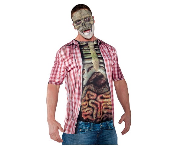 Men's Photo Real Shirt Skeleton Costume One Size