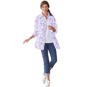 Woman Within Women's Plus Size Perfect Long Sleeve Shirt - 1 of 4