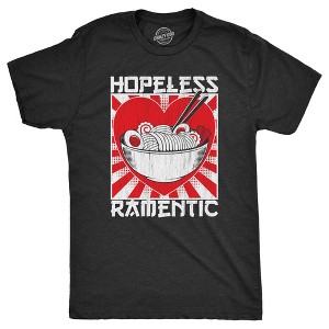 Mens Hopeless Ramentic T Shirt Funny Ramen Noodle Takeout Lovers Tee For Guys - Crazy Dog Men's T Shirt - 1 of 4