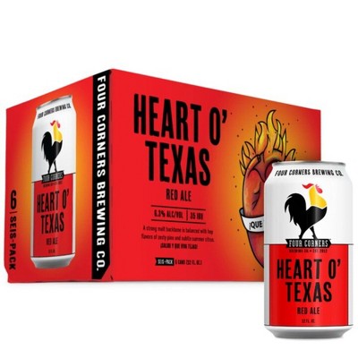 Four Corners Heart O' Texas Red Ale Beer - 6pk/12 fl oz Cans