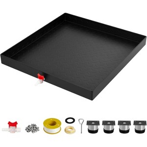 Coucheta Washing Machine Pan,Heavy-Duty Leak-Proof Drip Tray with 4 Anti-Vibration Feet, Carbon Steel Floor Saver for Washer & Dryer,Multi-Size - 1 of 4