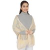 Anna-Kaci Women's Embroidered Floral Lace Scarf Solid Double Layered Faux Pearls Long Wrap Scarf - 4 of 4