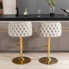 INFURNIC Counter and Bar Stools Swivel PU Upholstered Barstools with Tufted Back for Home Kitchen Island, Beige, 18.1"*19"*42.9" - 4 of 4
