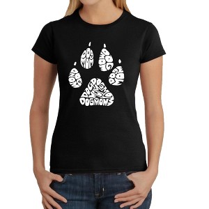 LA Pop Art Women's Word Art T-Shirt - Dog Mom Black Large - 1 of 4