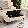 LOVMOR 64.5"Modern Velvet Storage Ottoman Bench,Nails Tufted Upholstered Storage Ottoman for Bedroom, Living Room, Entryway - 2 of 4