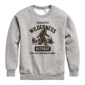 Boys' - Instant Message - Sasquatch Wilderness Retreat Graphic Long Sleeve Fleece Sweatshirt - 1 of 4