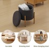 KTMBDW Round Ottoman with Storage, Storage Ottoman, Foot Stool Ottoman, Makeup Vanity Stool, Modern Ottomans for Living Room and Bedroom, Gray - 2 of 4